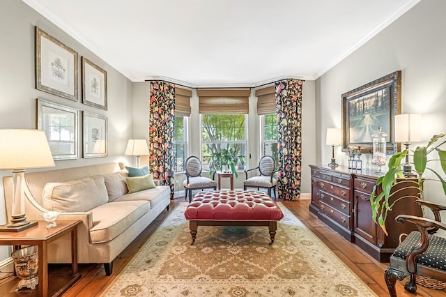 6609 N Dover Ct, Fresno, CA 93711 - living area featuring wood finished floors and crown molding