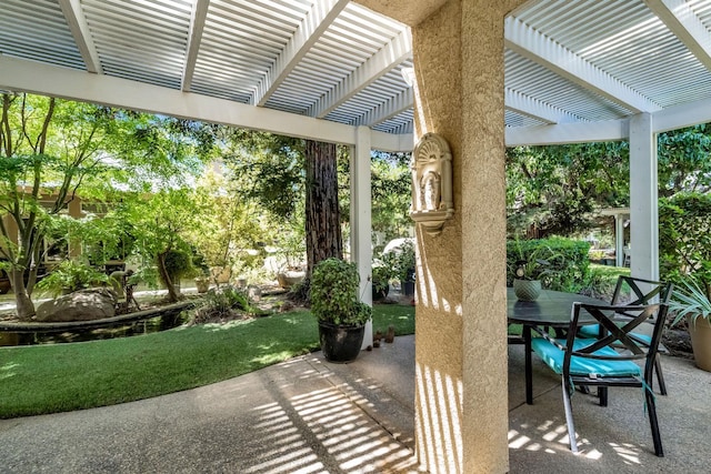 6609 N Dover Ct, Fresno, CA 93711 - view of patio / terrace featuring a pergola and outdoor dining space