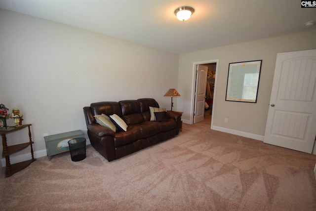 living room with light carpet