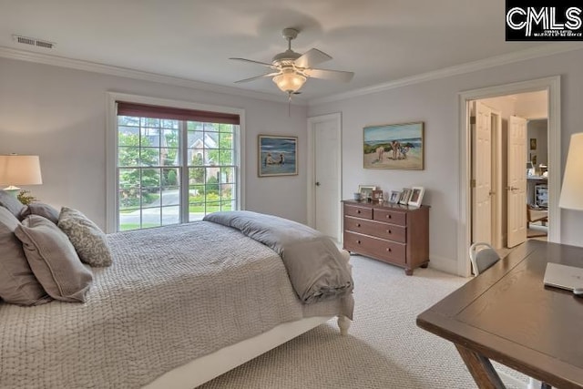 12 Club Ridge Ct, Elgin, SC 29045 - carpeted bedroom with ceiling fan and ornamental molding
