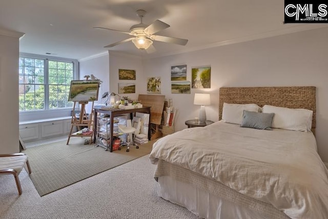 12 Club Ridge Ct, Elgin, SC 29045 - carpeted bedroom with ceiling fan and ornamental molding