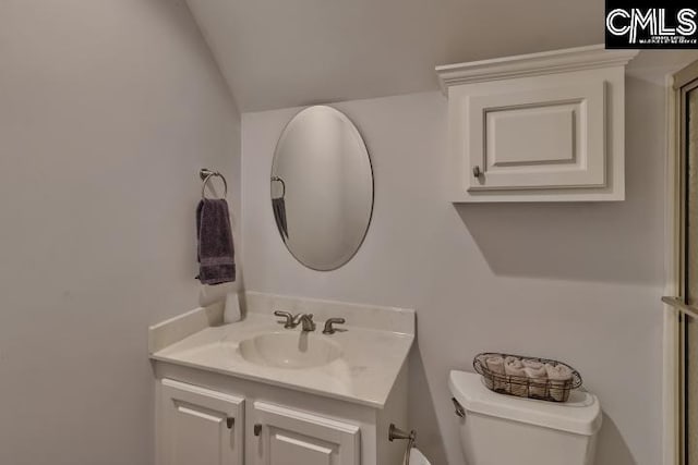 12 Club Ridge Ct, Elgin, SC 29045 - bathroom with vaulted ceiling, toilet, and vanity