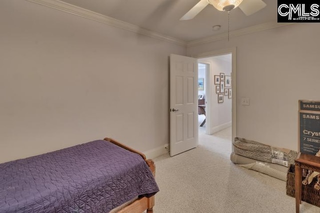 12 Club Ridge Ct, Elgin, SC 29045 - bedroom featuring light carpet, ornamental molding, and ceiling fan