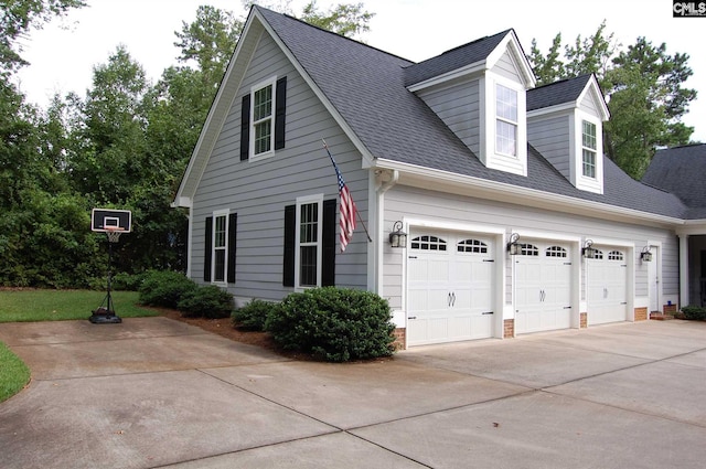 view of home's exterior featuring a garage