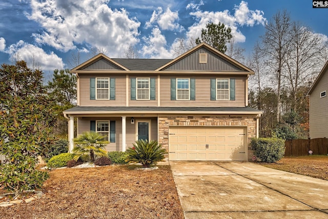 view of front facade with a garage