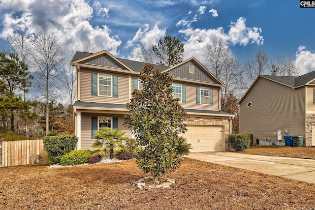 craftsman-style home with a garage