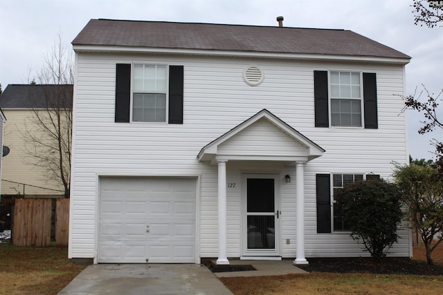 view of front of house featuring a garage