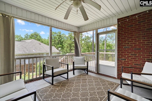 51 Swallowtail Ct, Columbia, SC 29229 - unfurnished sunroom with ceiling fan