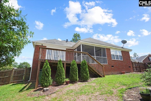 51 Swallowtail Ct, Columbia, SC 29229 - back of house with a wooden deck and a lawn