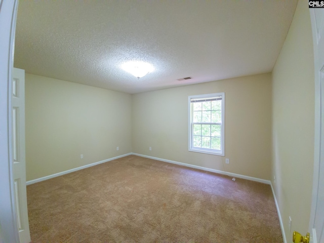 carpeted spare room featuring a textured ceiling