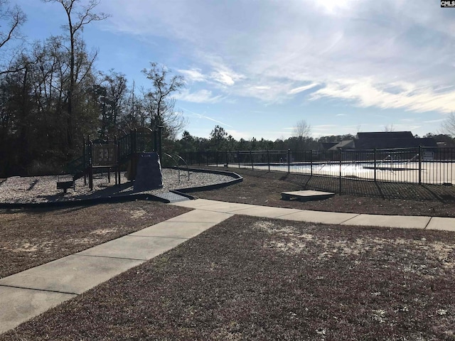 view of yard featuring a playground