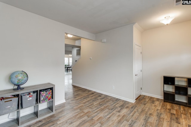 interior space with light hardwood / wood-style flooring