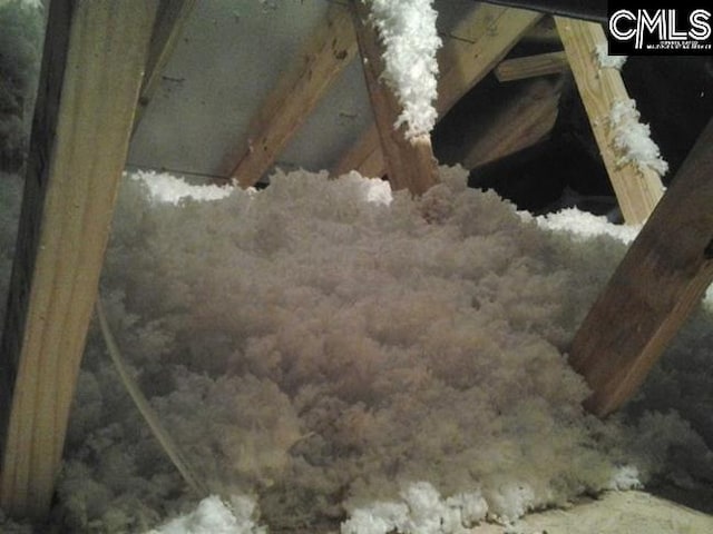 view of unfinished attic