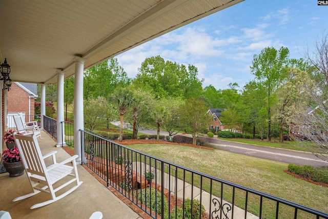 balcony with covered porch