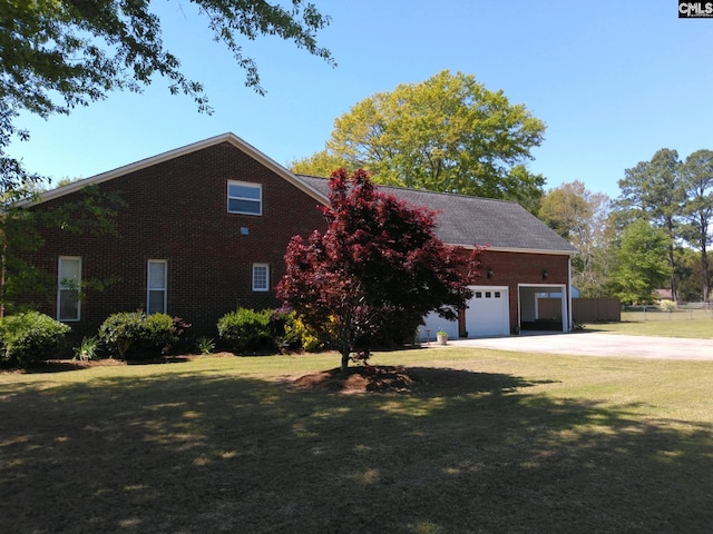 view of home's exterior featuring a lawn