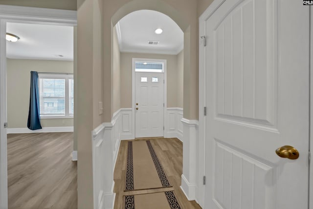 entrance foyer featuring light hardwood / wood-style flooring