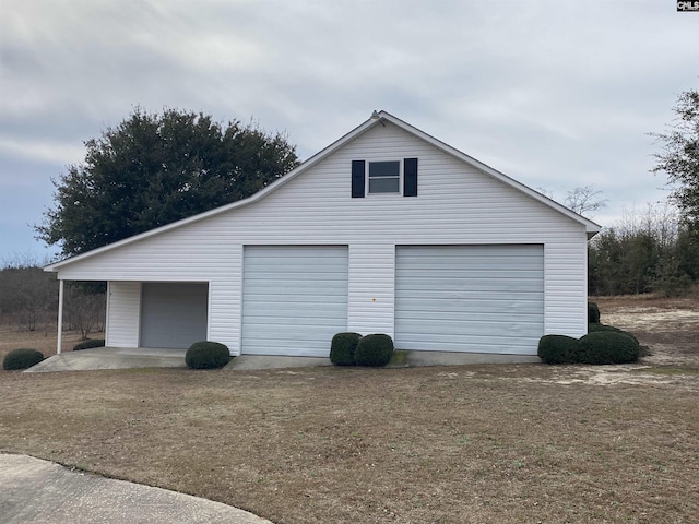 view of garage