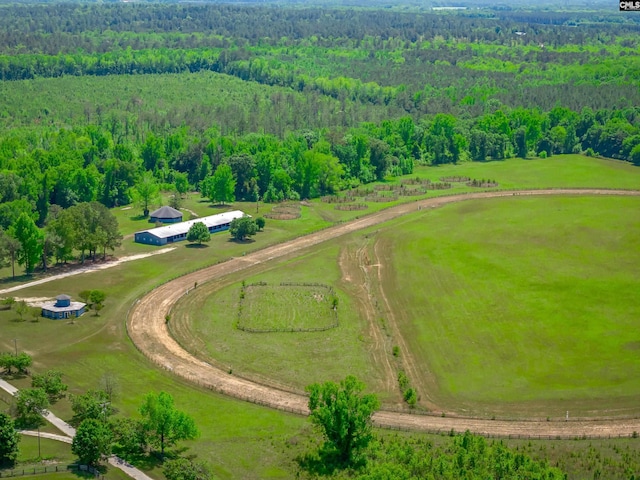 aerial view with a rural view