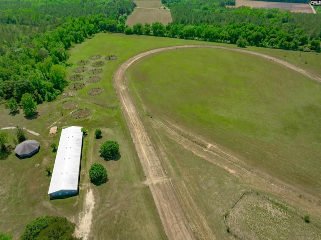 drone / aerial view with a rural view