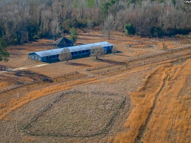 drone / aerial view featuring a rural view