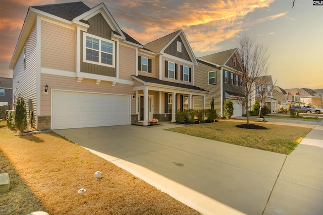 craftsman-style home with a garage