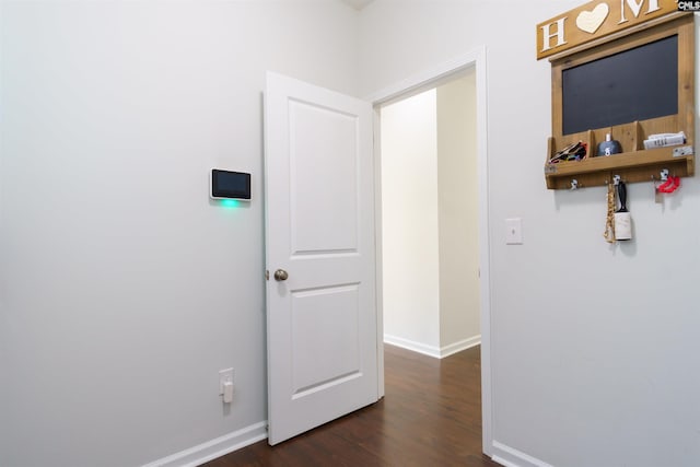 hall featuring dark hardwood / wood-style flooring