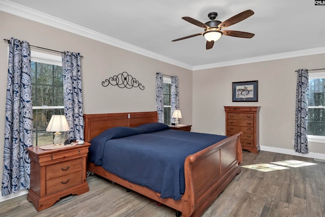 230 Wildlife Rd, Lexington, SC 29072 - bedroom with light hardwood / wood-style floors, ceiling fan, and ornamental molding