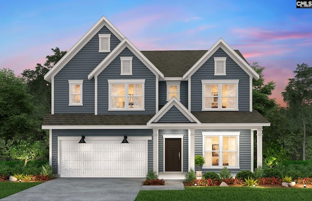 view of front of house featuring a garage