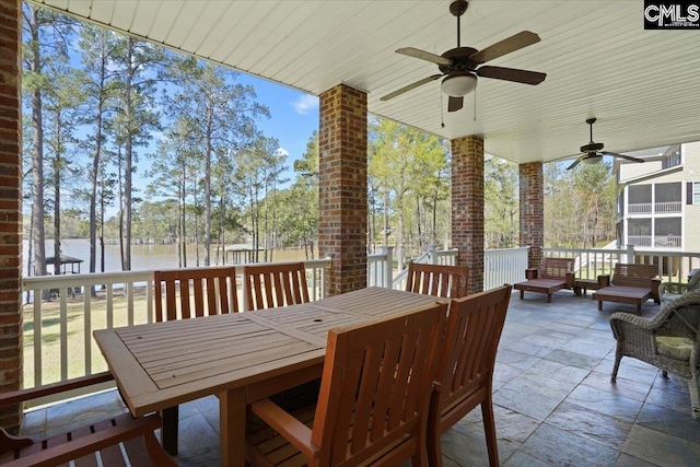 view of patio / terrace with ceiling fan