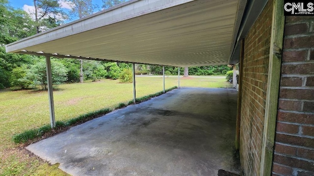 view of patio featuring a carport