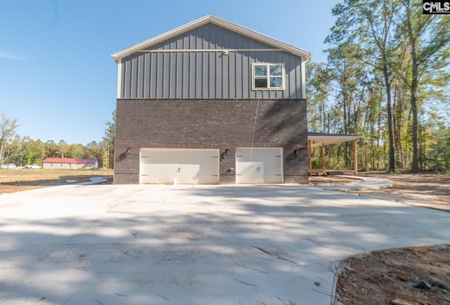 view of home's exterior with a garage