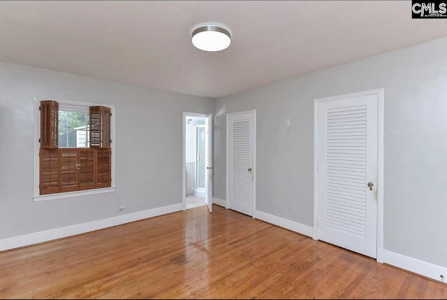 empty room featuring light wood-type flooring