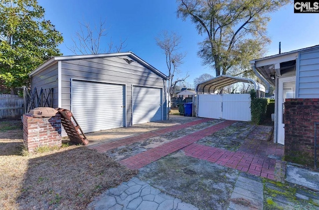 view of garage