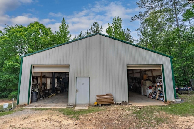 view of garage