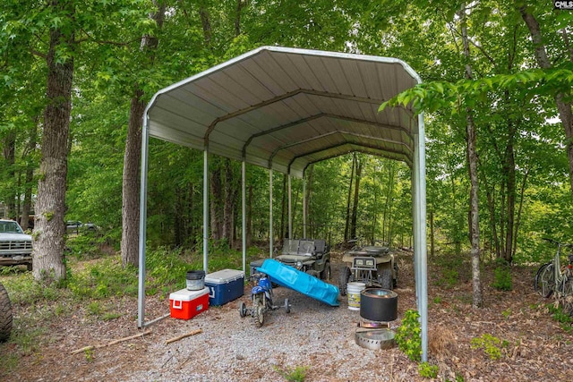 exterior space featuring a detached carport