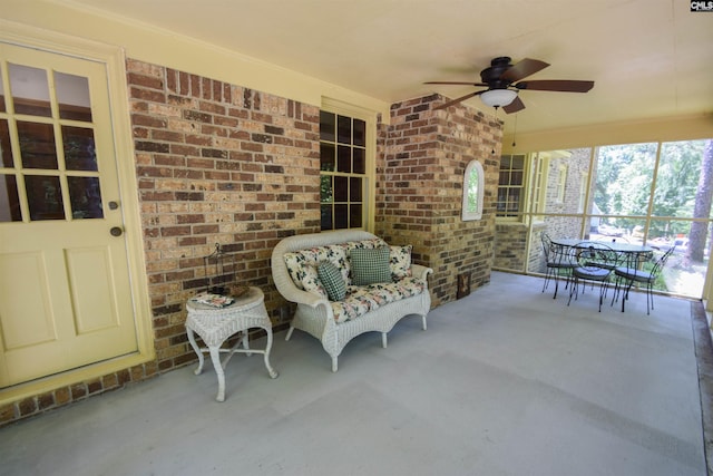 view of patio with ceiling fan