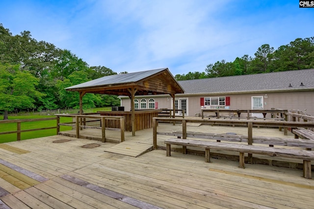 deck featuring a gazebo