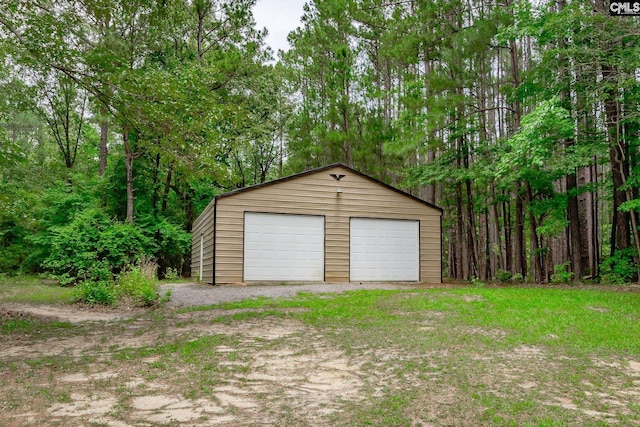 view of garage