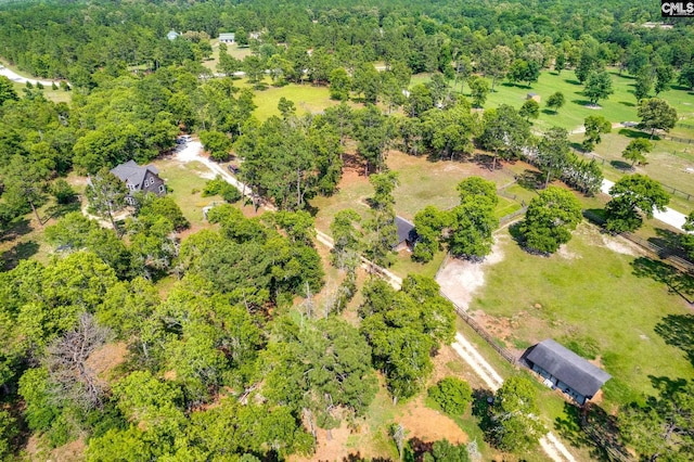 aerial view featuring a forest view