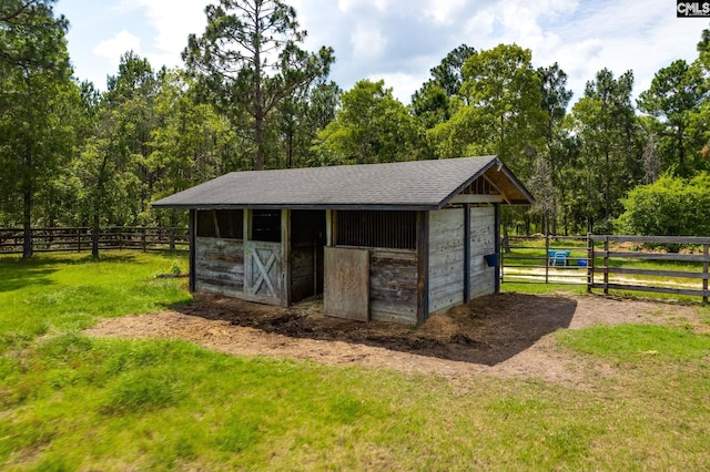 view of outbuilding with an outbuilding and an exterior structure