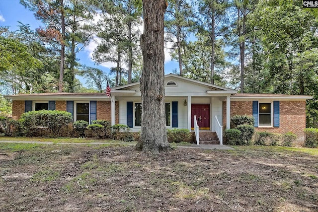 view of single story home