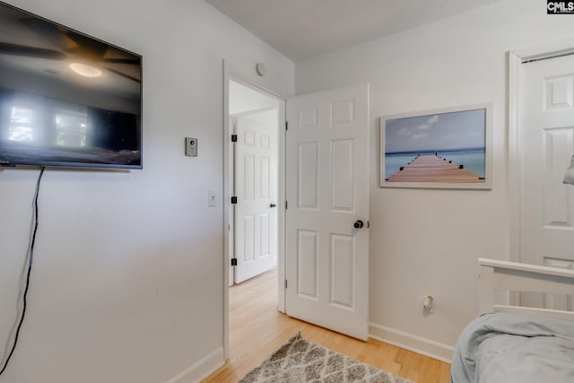 bedroom featuring light hardwood / wood-style floors