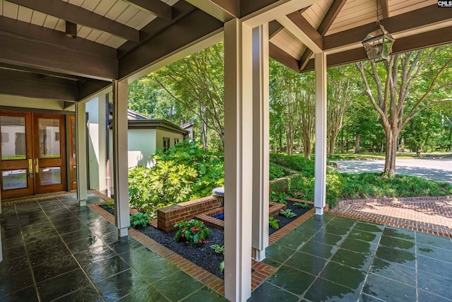 view of patio featuring french doors