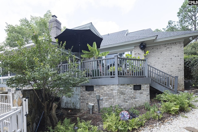 exterior space with a wooden deck