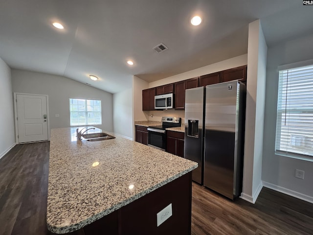 living room featuring dark hardwood / wood-style flooring