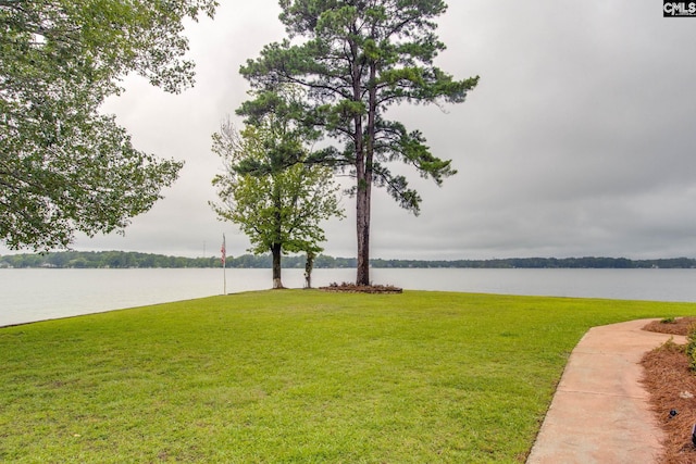 view of yard featuring a water view