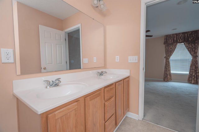 bathroom with double vanity