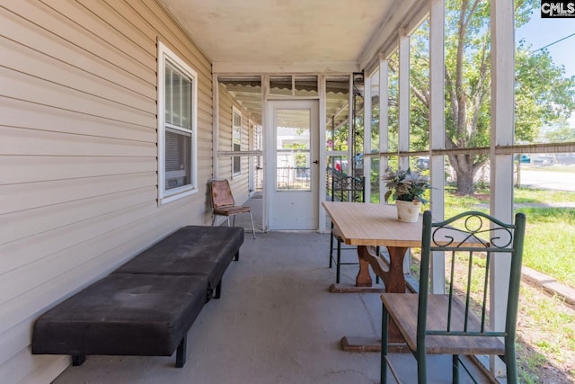 view of sunroom