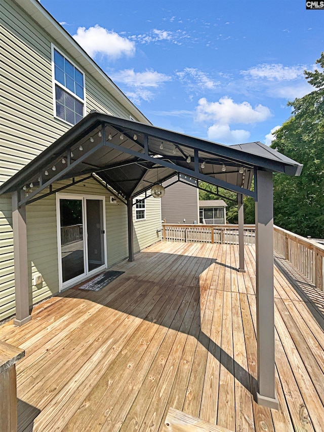 deck with a gazebo