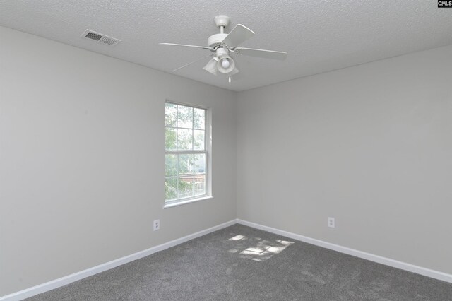 817 Wickham Ln, Columbia, SC 29229 - spare room with carpet flooring, baseboards, a textured ceiling, ceiling fan, and visible vents